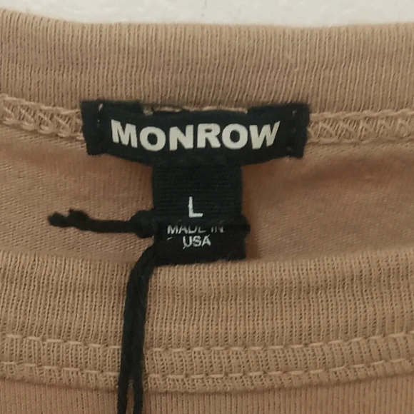 *Final Price* NWT Monrow REVOLVE Short Sleeve 50s Vintage T-Shirt in Latte - Picture 5 of 7